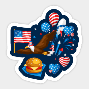 independence day bald eagle uncle sam Sticker